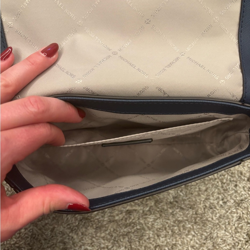 Michael Kors Navy Monogram Crossbody Bag - Picture 7 of 7
